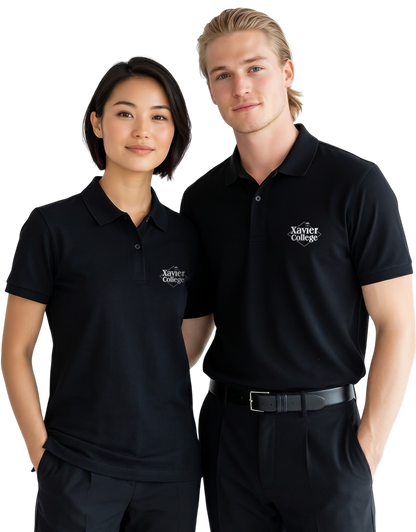 Xavier - Black Unisex Polo