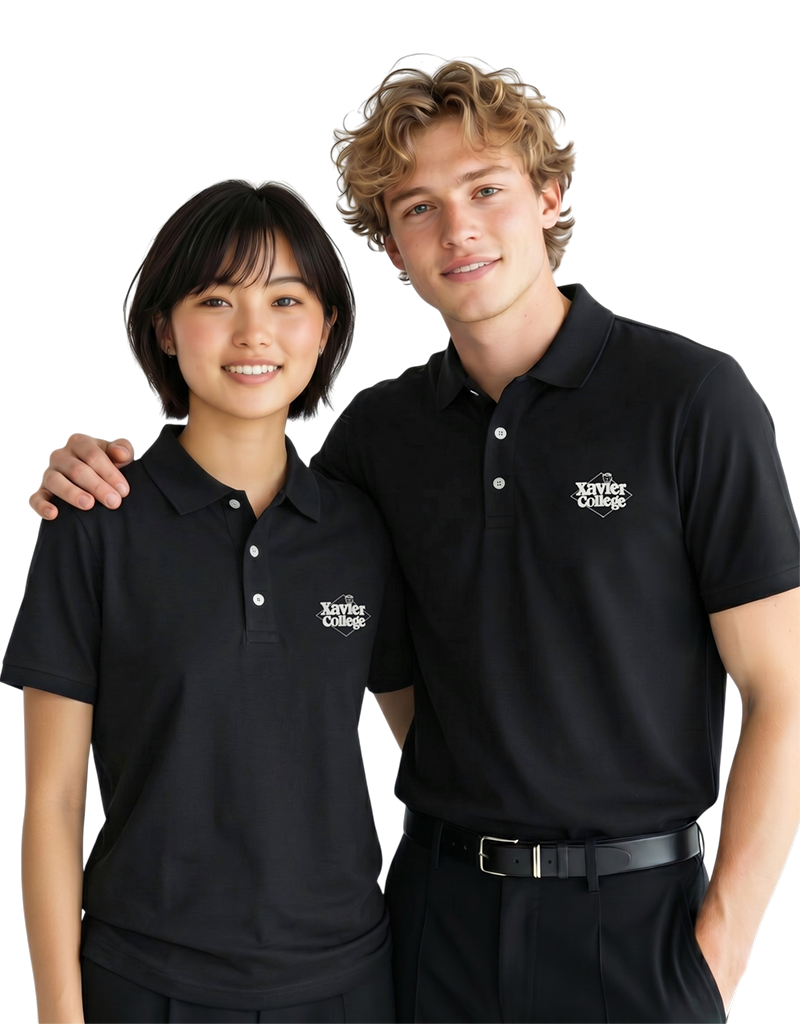 Xavier - Black Unisex Polo