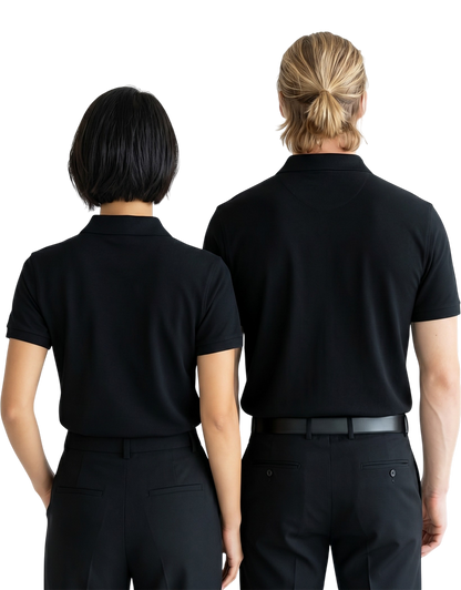 Xavier - Black Unisex Polo