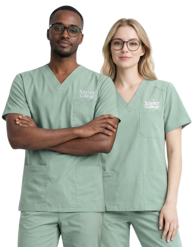 Xavier Olive Unisex Scrub Top