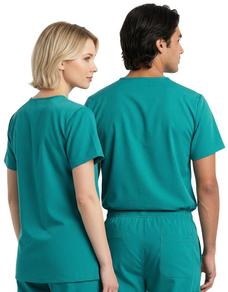 Xavier Teal Unisex Scrub Top