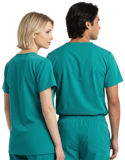 Xavier Teal Unisex Scrub Top