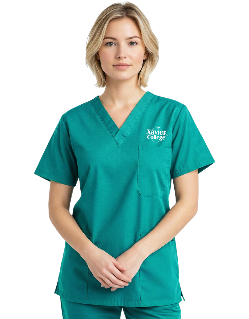 Xavier Teal Unisex Scrub Top