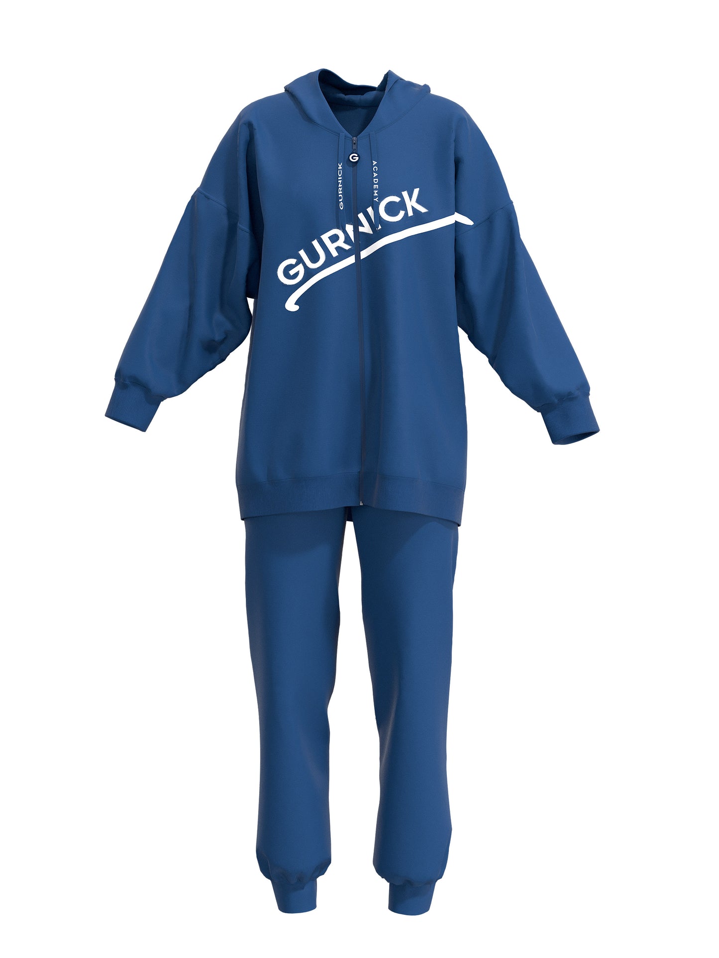 Blue Gurnick Academy Oversized ZipUp Hoodie Pant Set