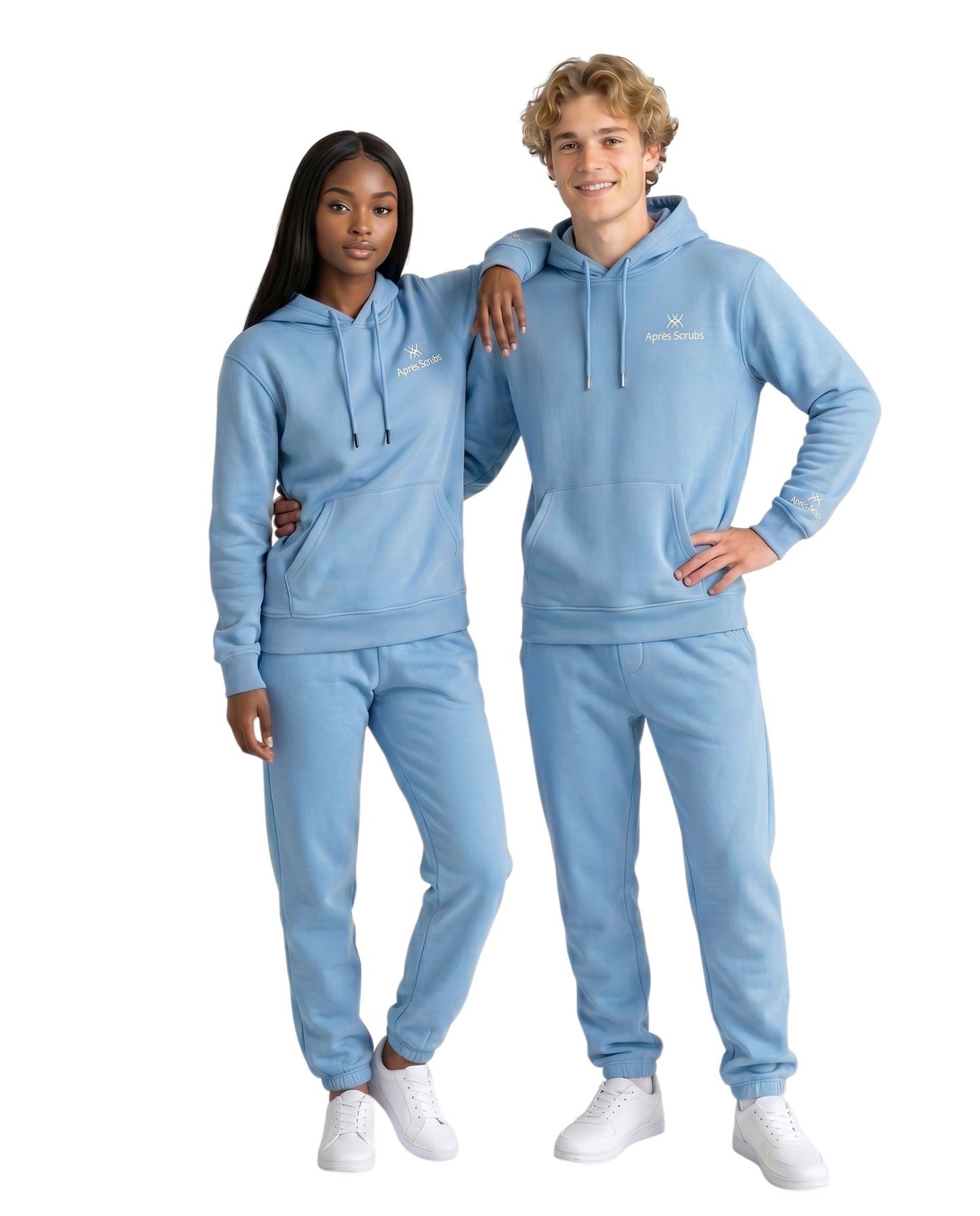 Apres Scrubs — Soft Blue Hoodie Set