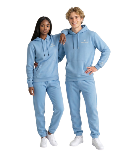 Apres Scrubs — Soft Blue Hoodie Set