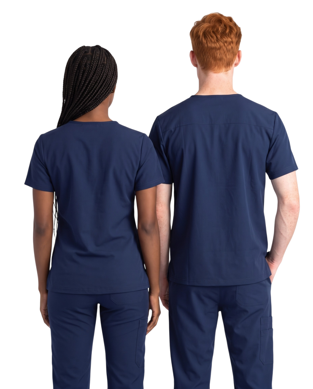 SUI Navy Blue Unisex Scrub Top