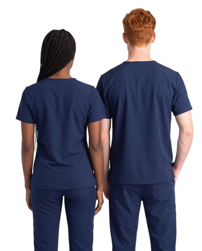 SUI Navy Blue Unisex Scrub Top