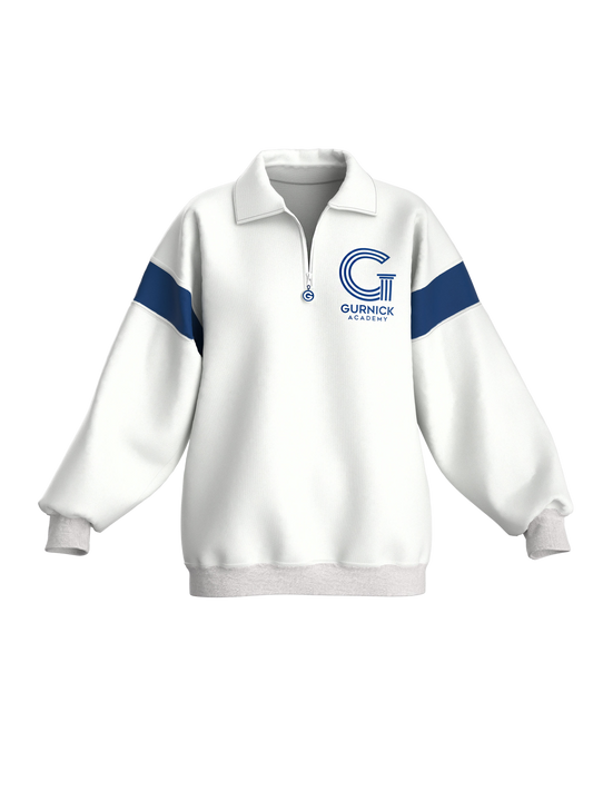 Gurnick Academy White Quarter-Zip w/Apres Scrubs Sweatshirt